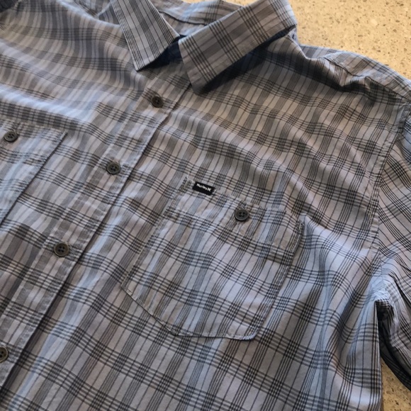 Hurley Men’s Plaid Button-Down - XXL - Grey - Picture 3 of 4